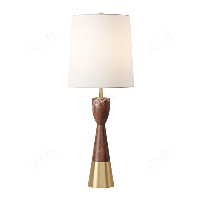  Brentwood Walnut and Brass Table Lamp 3D model image 1