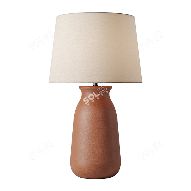 Terracotta Glazed Table Lamp 3D model image 1