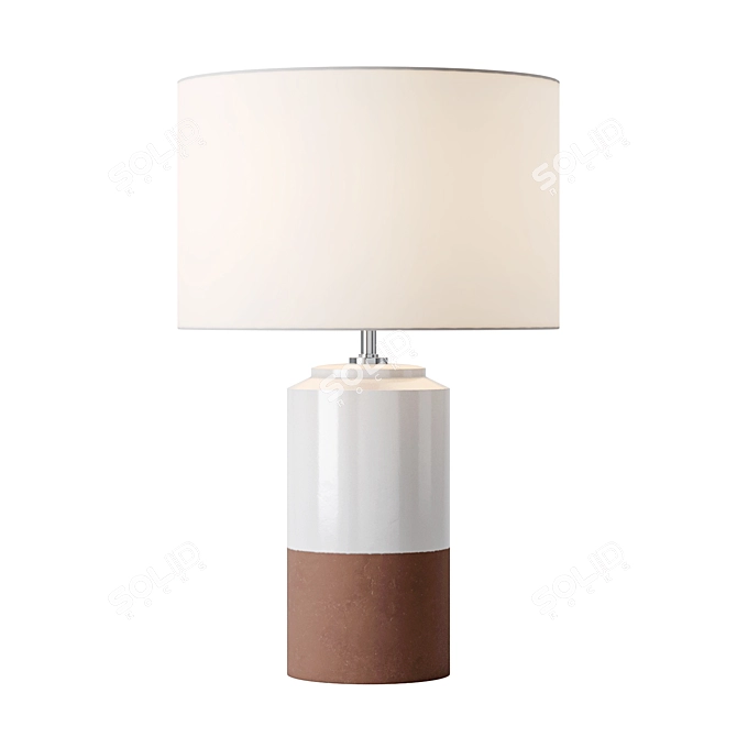 Terracotta Glazed Table Lamp 3D model image 4