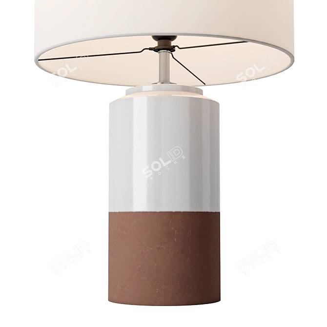 Terracotta Glazed Table Lamp 3D model image 5