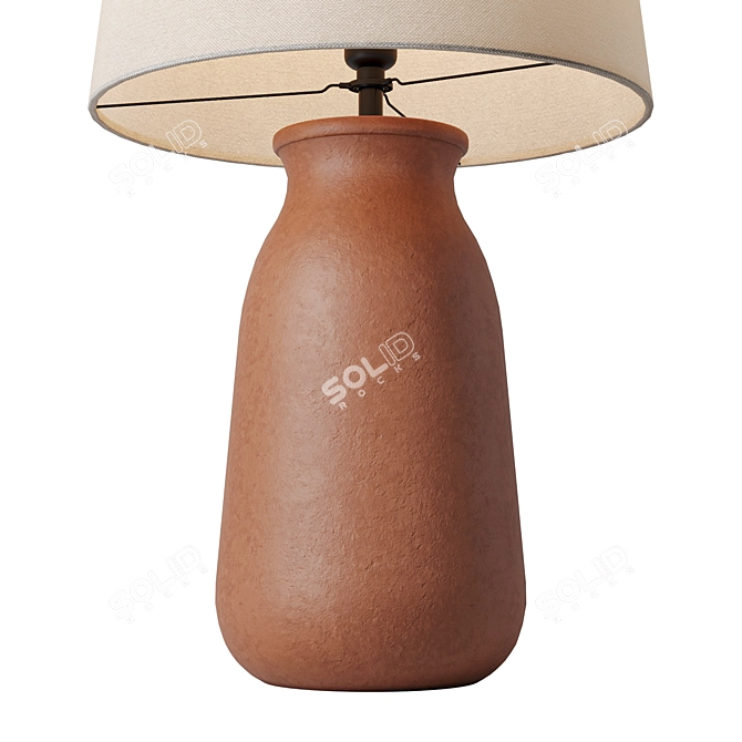  Terracotta Urn Table Lamp 3D model image 2