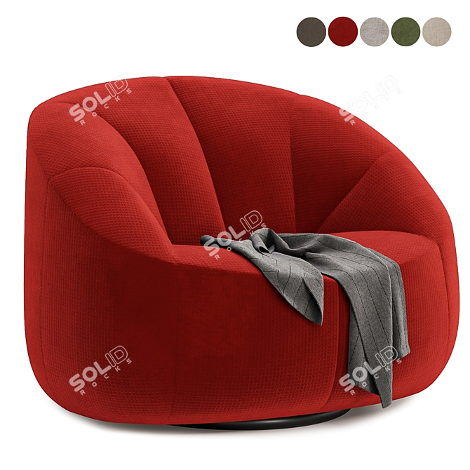Pumpkin Beanbag Armchair in 5 Colors 3D model image 2