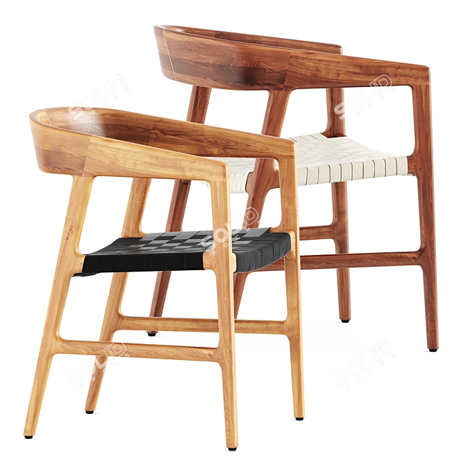 Elegant Tesa Chair by Artisan 3D model image 1