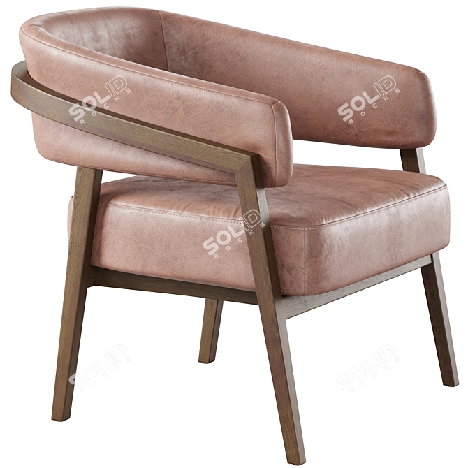 Altra Leather Armchair 3D model image 2