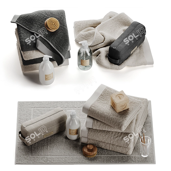 Bonsoirs Towel Set collection 3D model image 3