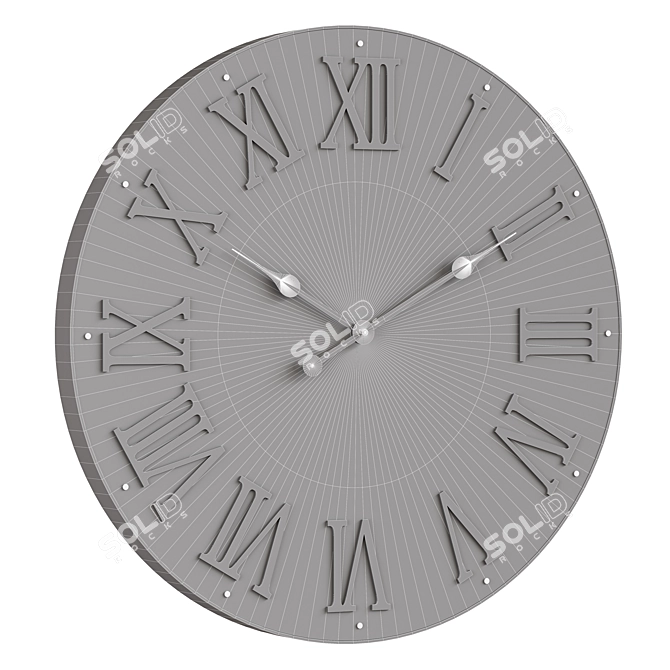 Grey Roman Numeral Wall Clock 3D model image 5