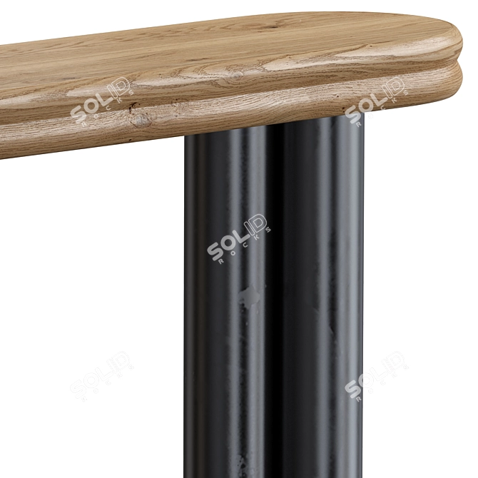 Wood & Metal Console Vray 3D model image 4