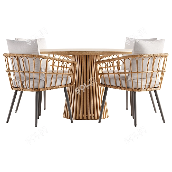 Modern Dining Set Furniture Ensemble 3D model image 2