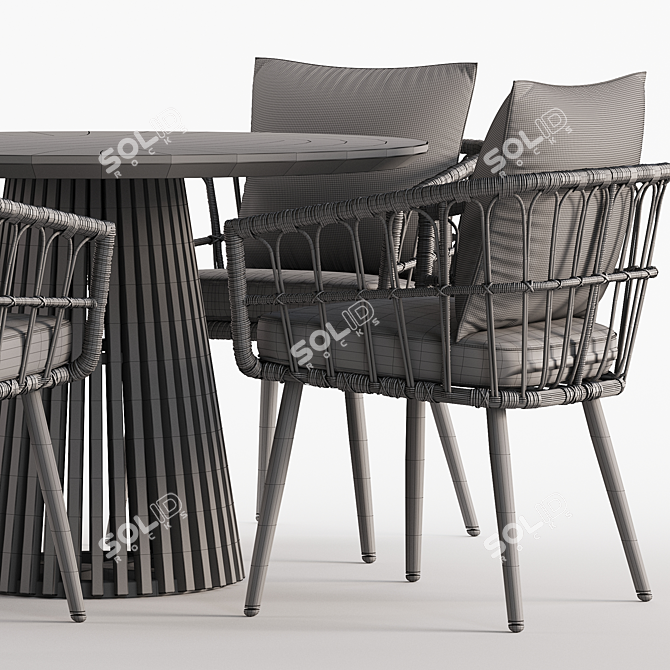 Modern Dining Set Furniture Ensemble 3D model image 5