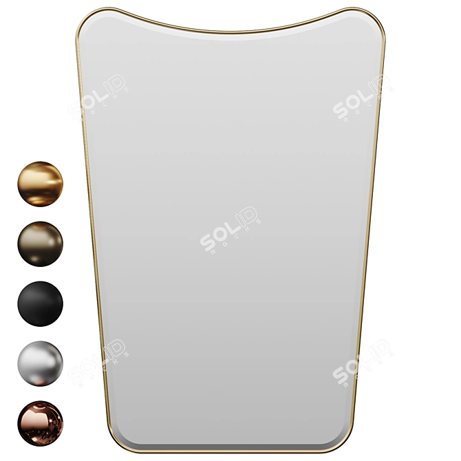 Chic Modern Metal Standing Mirror 3D model image 1