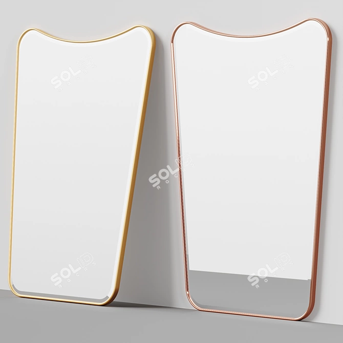 Chic Modern Metal Standing Mirror 3D model image 3