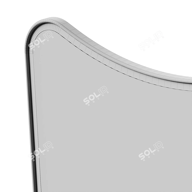 Chic Modern Metal Standing Mirror 3D model image 6