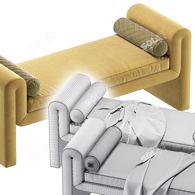 Sophisticated Mitchell Accent Bench 3D model image 7