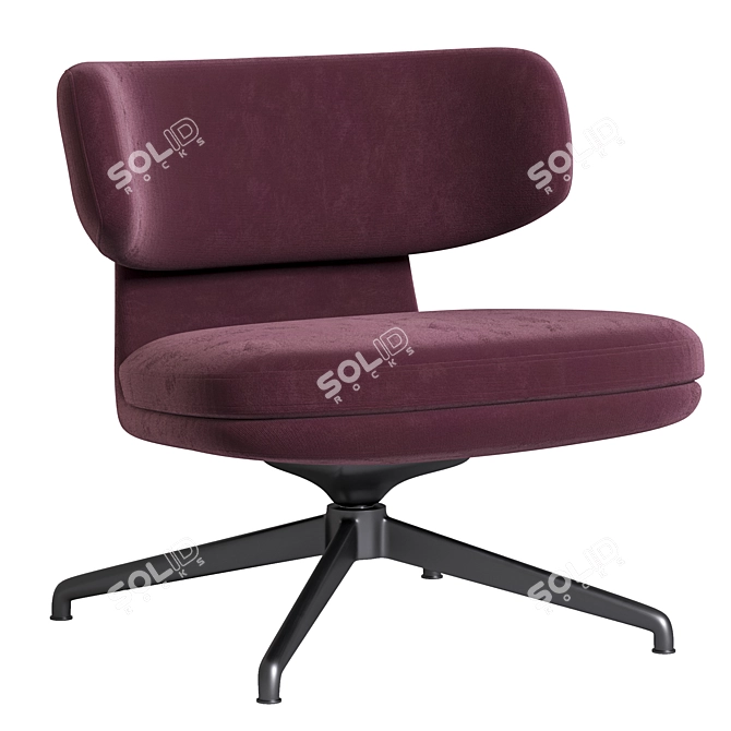 Elegant Swivel Easy Chair Piccadilly 3D model image 3