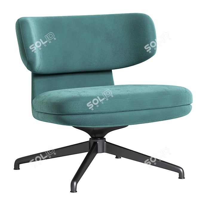 Elegant Swivel Easy Chair Piccadilly 3D model image 4