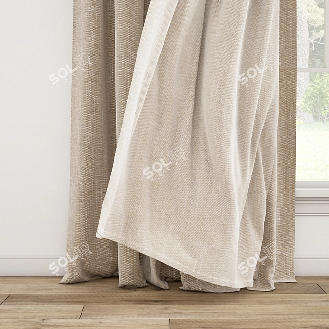 Polygonal Curtain Model Set 3D model image 2