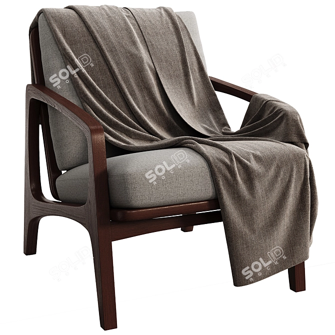 Contemporary Leather Armchair Design 3D model image 3