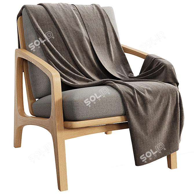 Contemporary Leather Armchair Design 3D model image 4