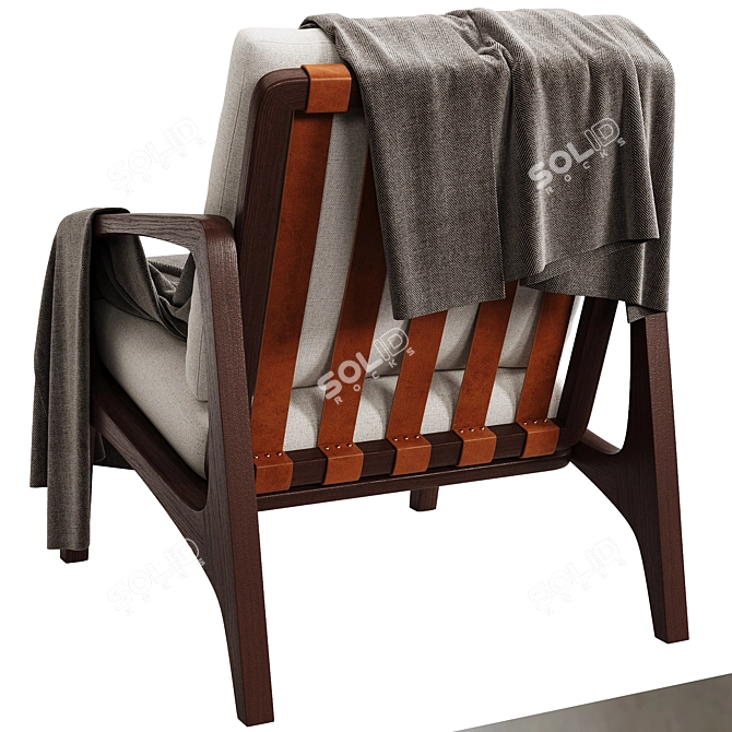 Contemporary Leather Armchair Design 3D model image 5