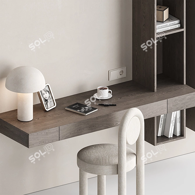 Modern Workspace Furniture Set 3D model image 6