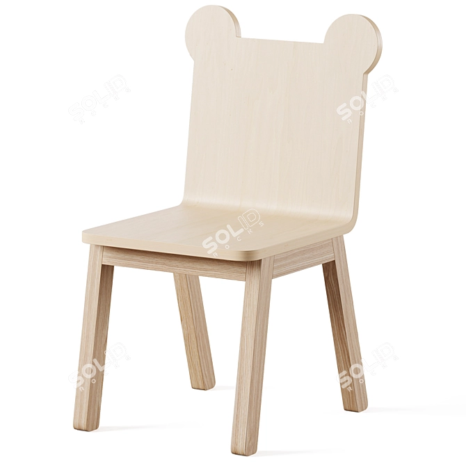 Kids Round Table and Animal Play Chairs 3D model image 3