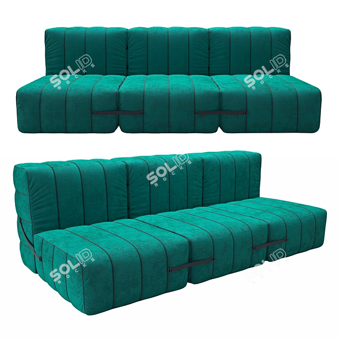 Modular 3-Seat Sofa, Max 2015 3D model image 1