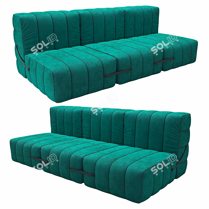 Modular 3-Seat Sofa, Max 2015 3D model image 2