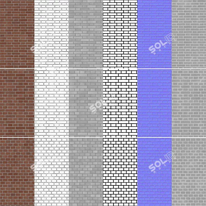 Seamless Brick Texture Pack 3D model image 6