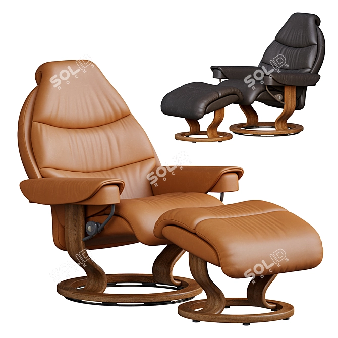 Elevate Rest with Ekornes Recliner 3D model image 3