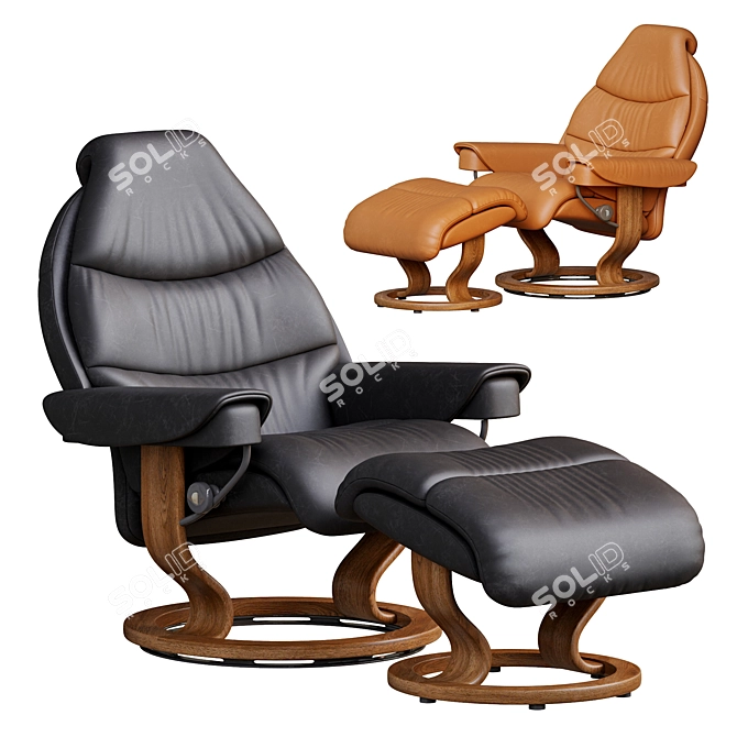 Elevate Rest with Ekornes Recliner 3D model image 1