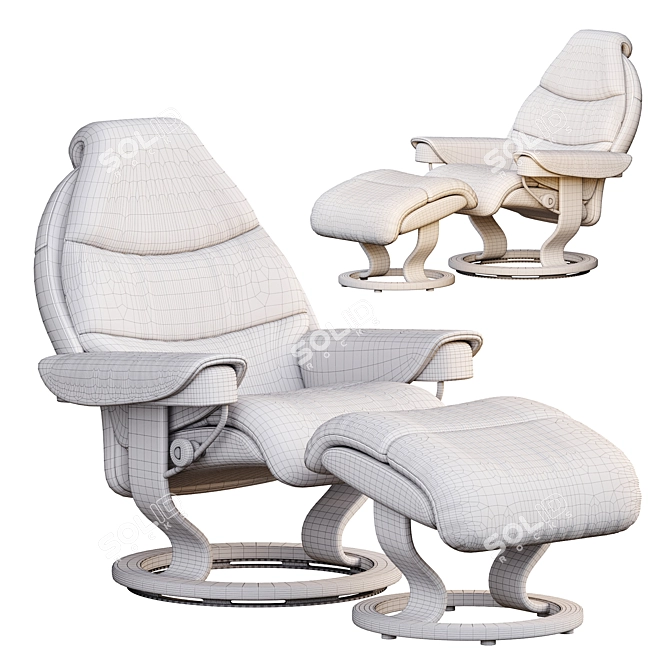 Elevate Rest with Ekornes Recliner 3D model image 2