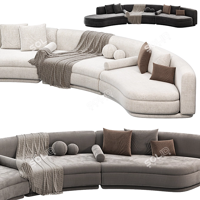 Luxurious Baxter Piaf Sofa 2015 3D model image 4