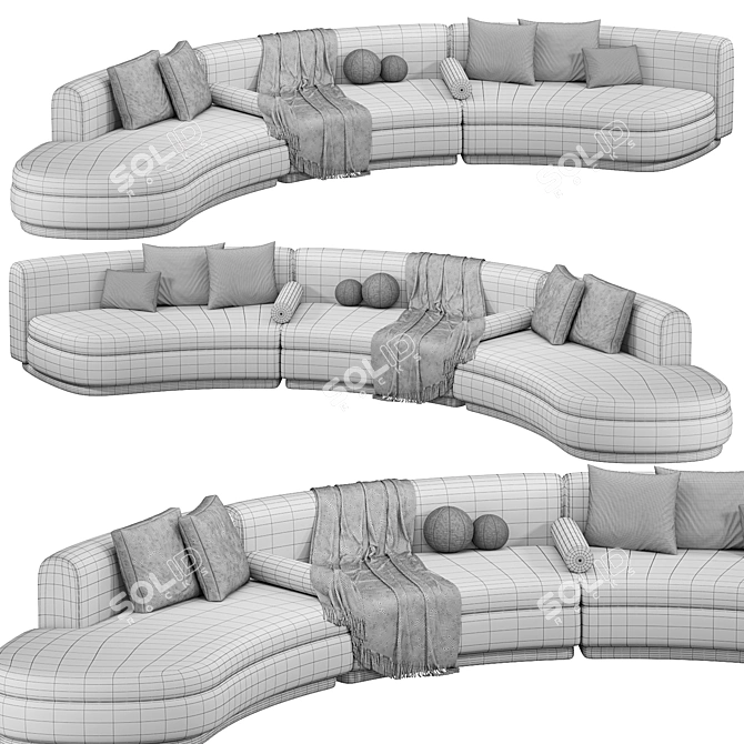 Luxurious Baxter Piaf Sofa 2015 3D model image 5
