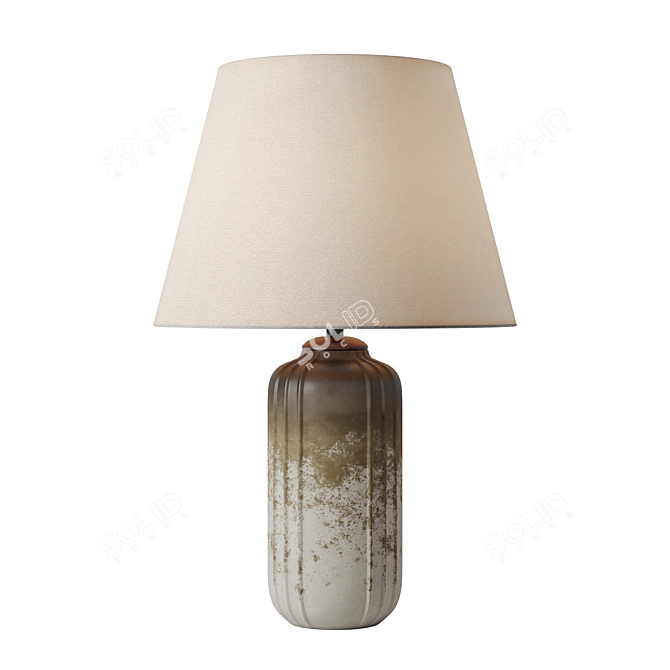 Moss Green Glazed Table Lamp 3D model image 1