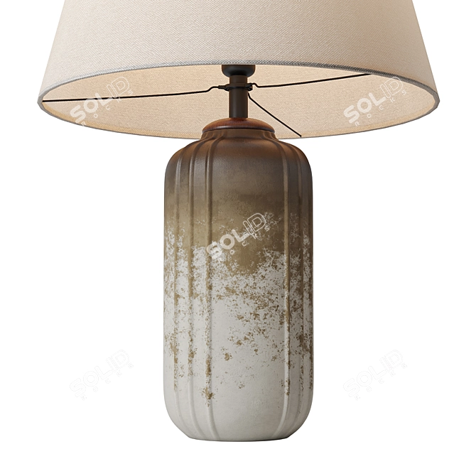 Moss Green Glazed Table Lamp 3D model image 2