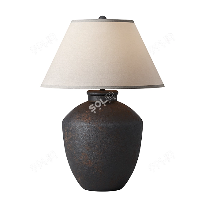 Black Terracotta Jar Table Lamp 3D model image 1