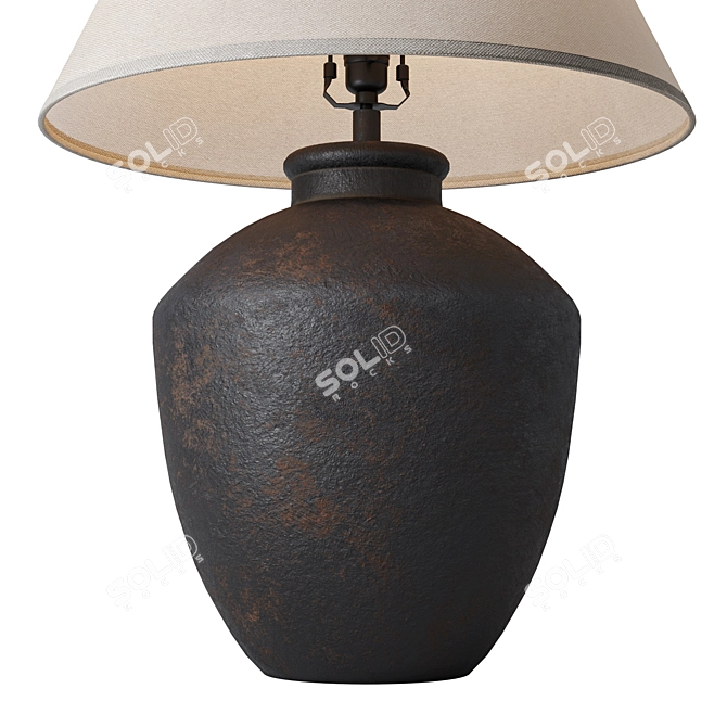 Black Terracotta Jar Table Lamp 3D model image 2