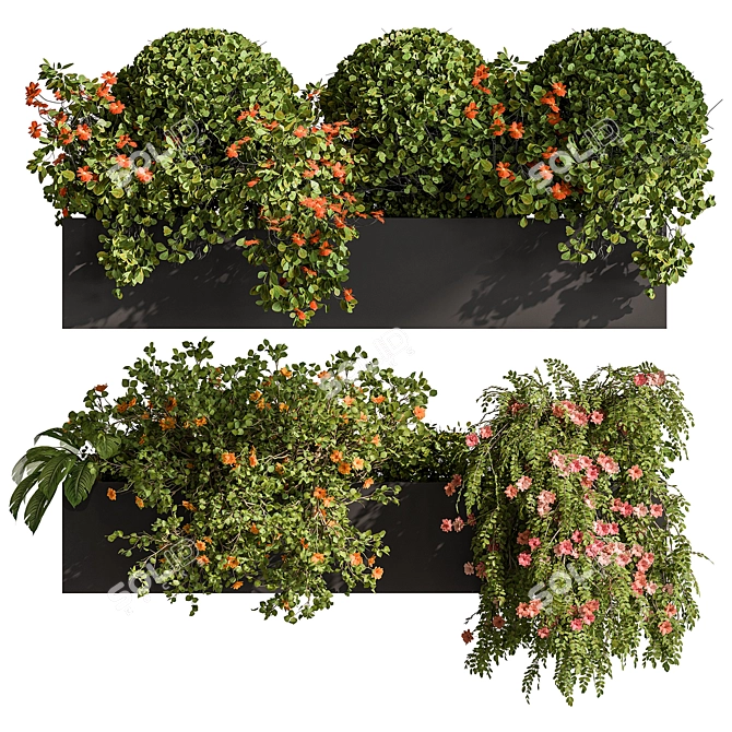 532 Hanging Plants Outdoor 3D model image 1