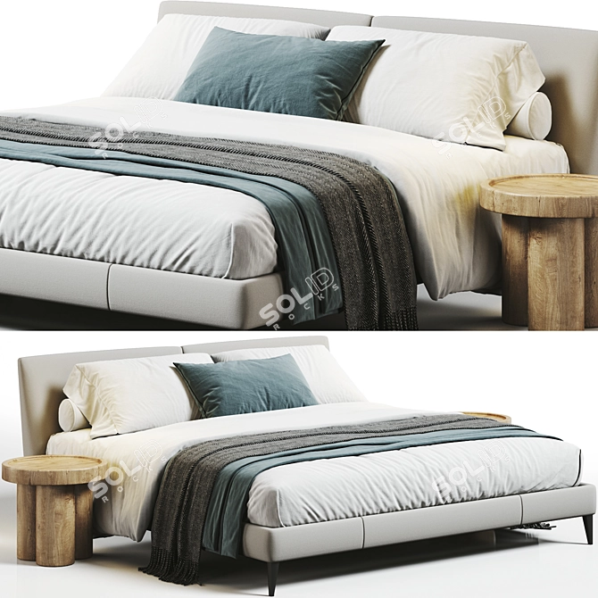 Modern Maxalto Selena Bed Model 3D model image 1