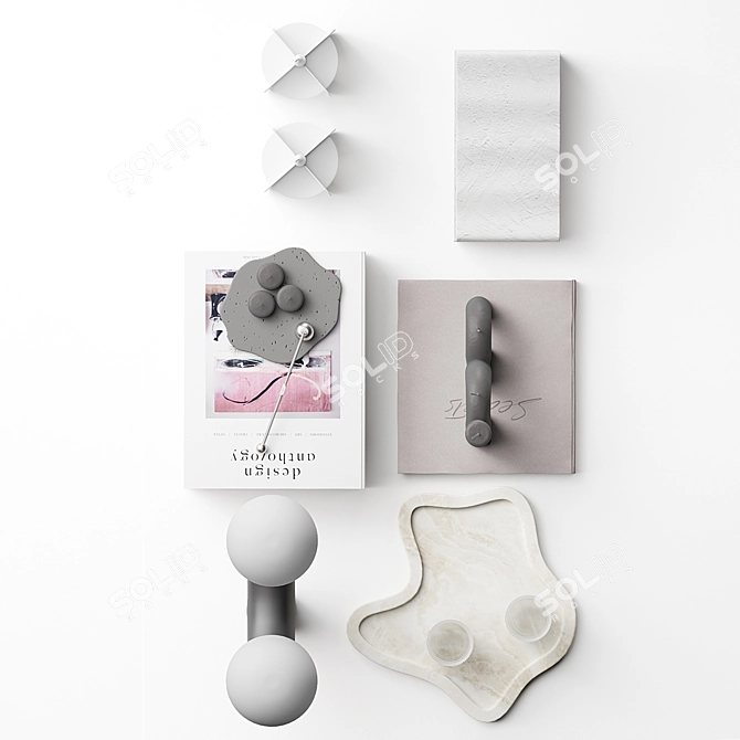 Minimalist Coffee Table Decor Set 3D model image 2