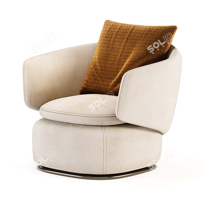 Elegant Swivel Chair with XForm 3D model image 3