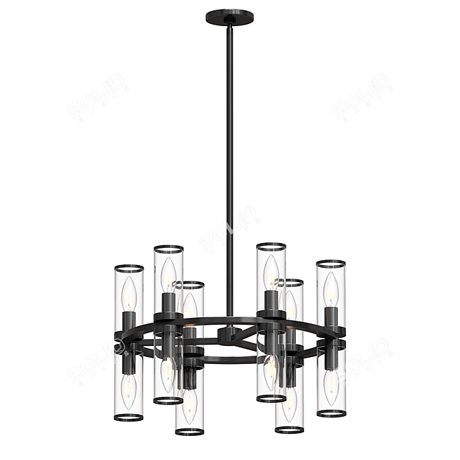 Luxury and Modern Revolve Chandelier 3D model image 2