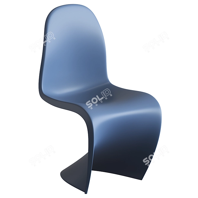 Sleek Modern Plastic Chair 3D model image 2