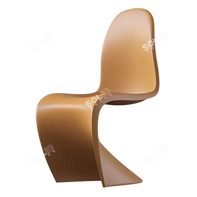 Sleek Modern Plastic Chair 3D model image 5