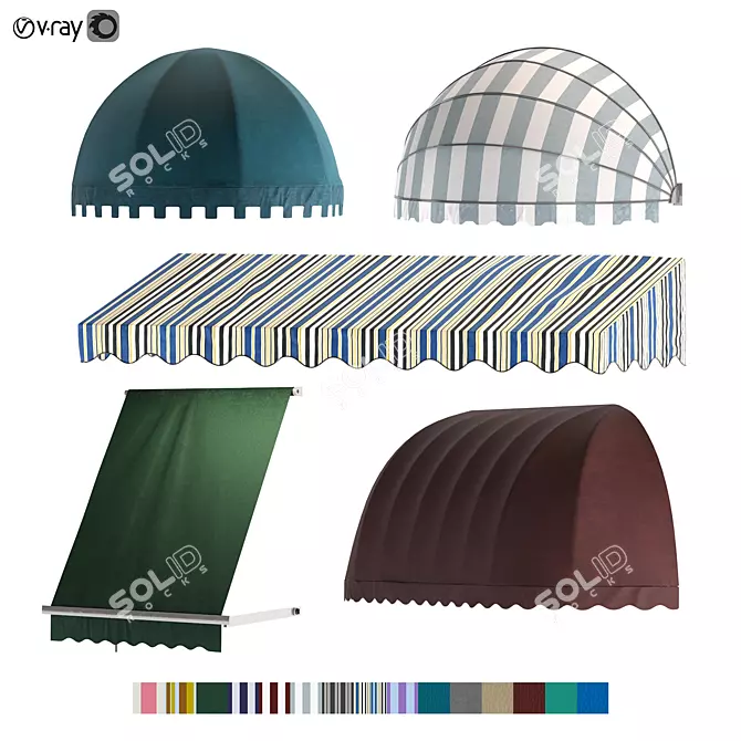 Modern Awning Design Collection 3D model image 3