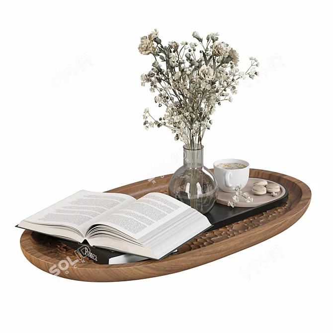 Elegant Coffee Table Decor Set 3D model image 1