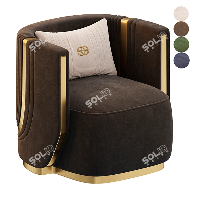  Modern Silver Armchair by Elvemobilya 3D model image 1