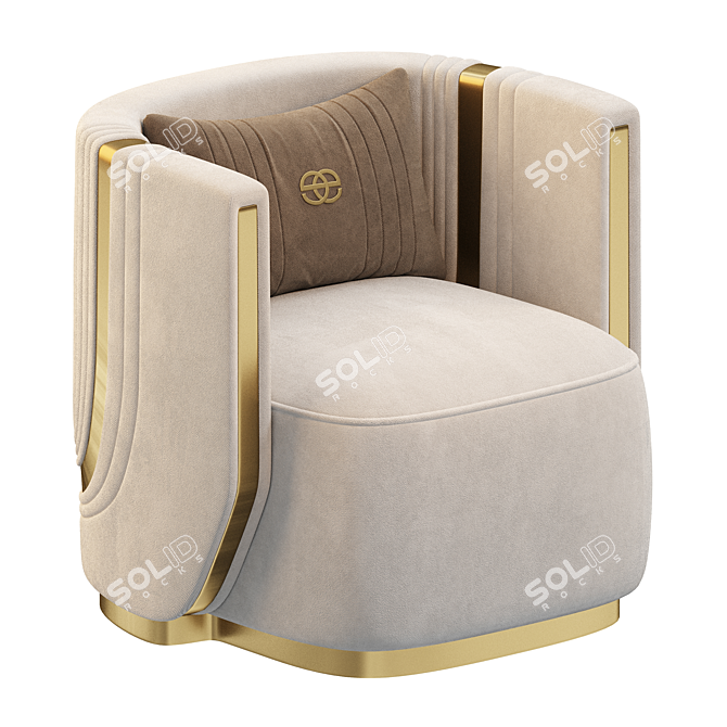  Modern Silver Armchair by Elvemobilya 3D model image 2