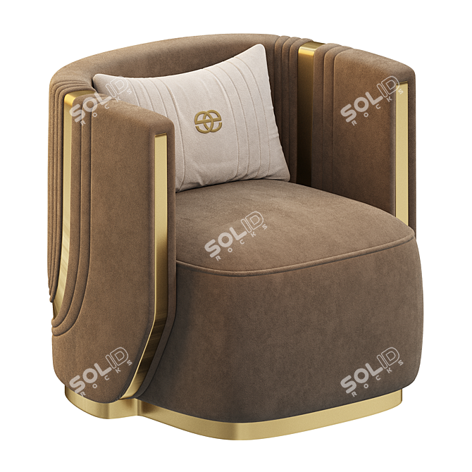  Modern Silver Armchair by Elvemobilya 3D model image 3