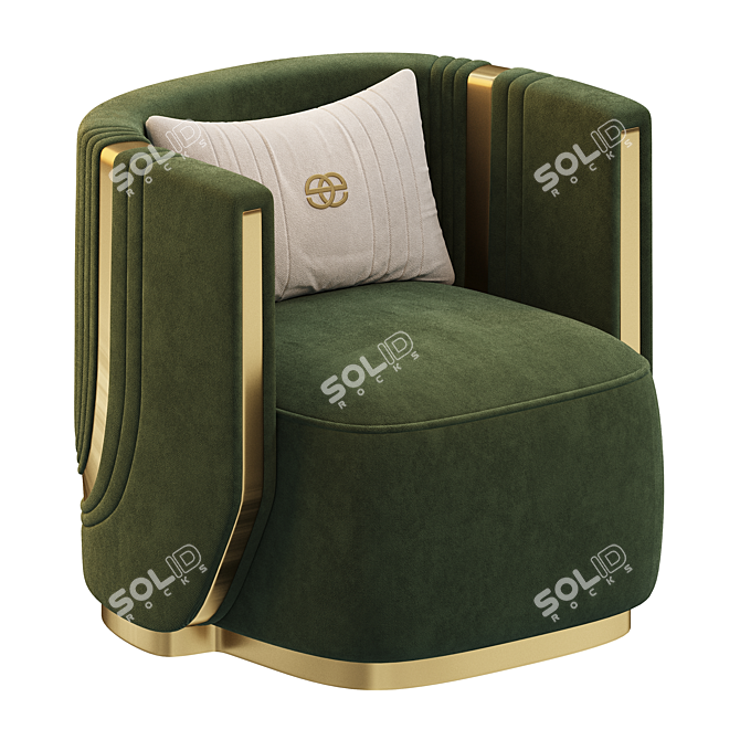  Modern Silver Armchair by Elvemobilya 3D model image 4